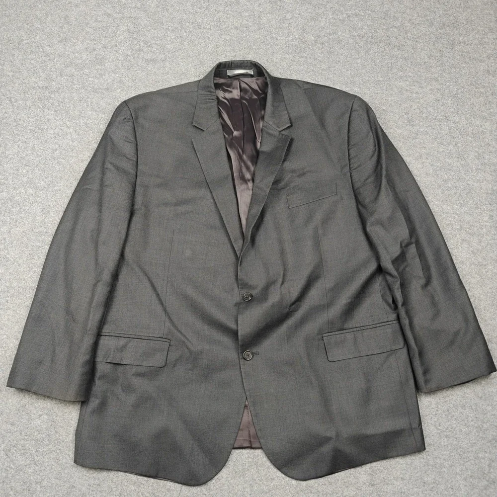Michael Kors Suit Jacket Mens 50R Gray Polyester Two Button Classic Fit
